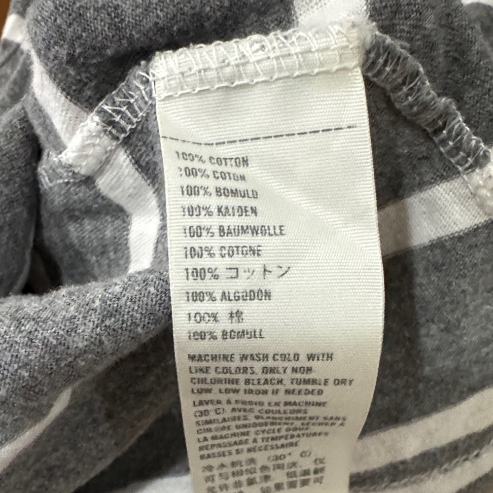 Hollister Gray White Striped 3/4 Sleeves cotton shirt Top XS - Picture 13 of 13
